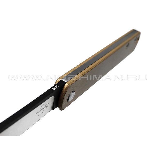 Нож Boker Plus Zenshin Messing Brass 01BO369 сталь 440C, рукоять латунь