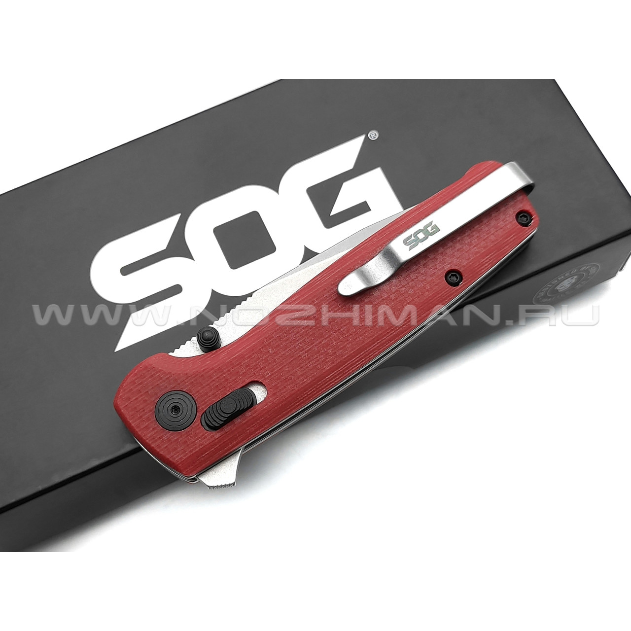 Нож SOG Terminus XR TM1023-BX Crimson сталь Cryo D2, рукоять G10 red