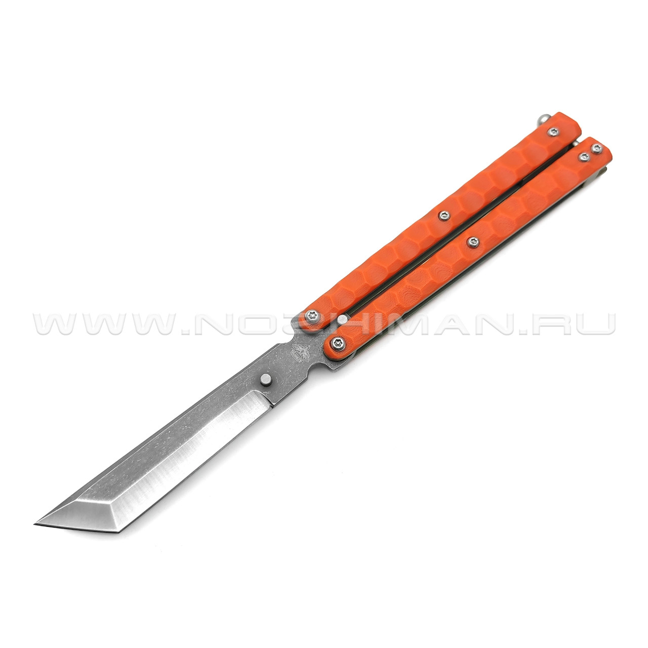 Atroposknife балисонг Smoke сталь N690, рукоять G10, титан