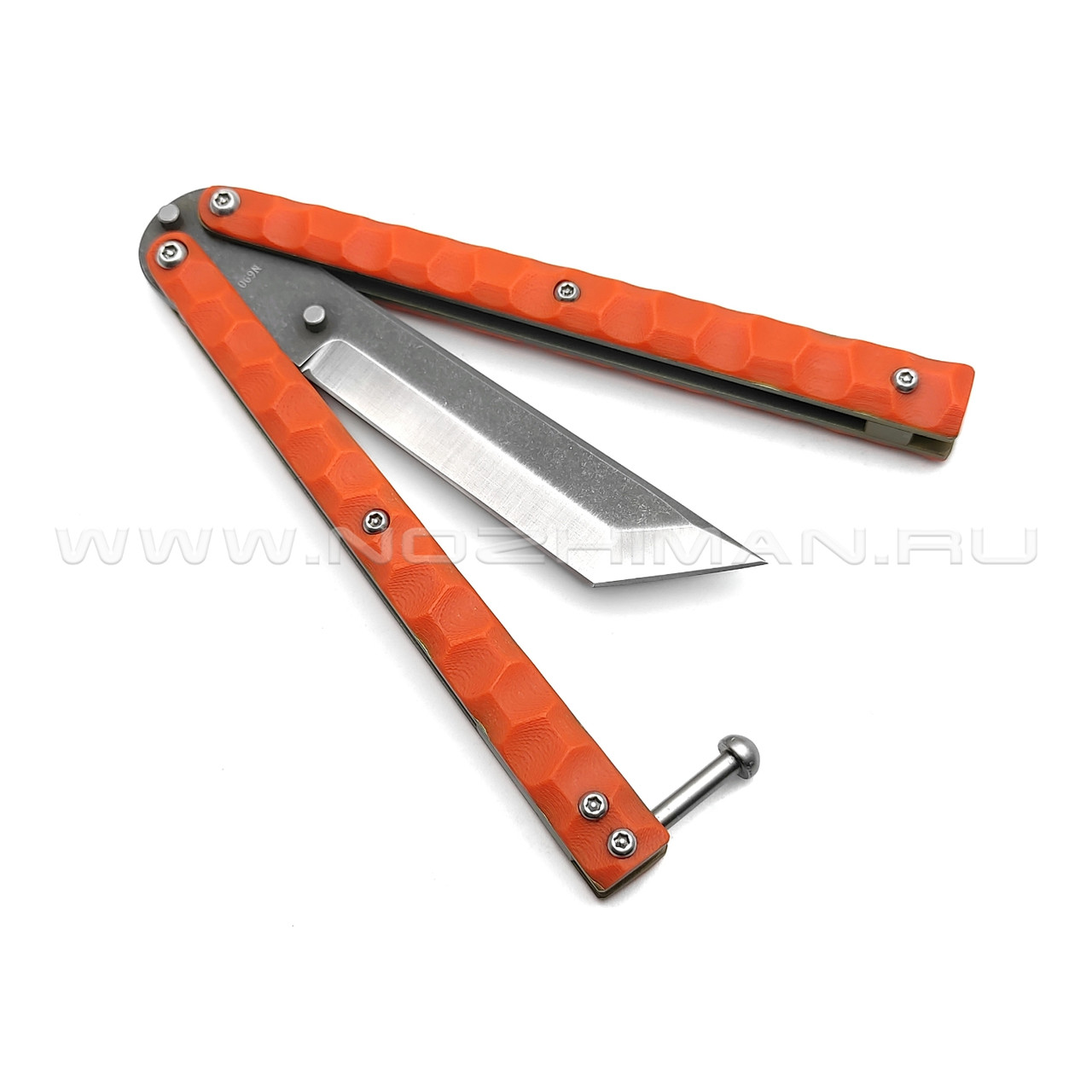 Atroposknife балисонг Smoke сталь N690, рукоять G10, титан