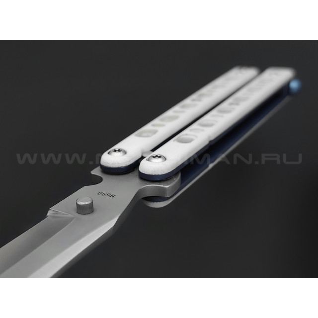 Atroposknife балисонг Demon Frost сталь N690, рукоять G10, титан