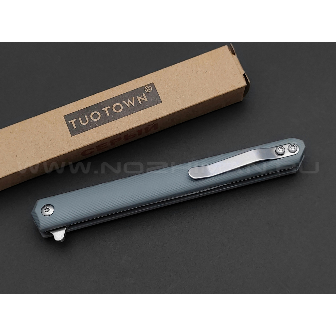 TuoTown нож BDJ-GR сталь D2 satin, рукоять Grivory Grey