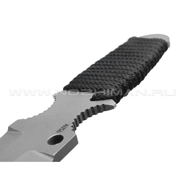 Saro нож Оса сталь Aus-6 bead blast, рукоять шнур чёрный