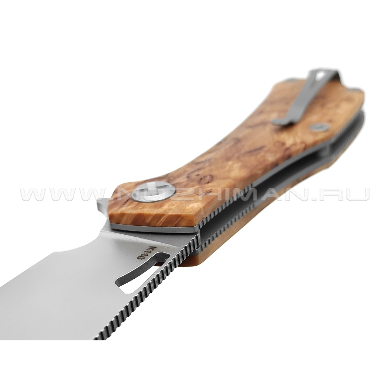 Saro нож Скорпион EVO Wharncliffe сталь K110, рукоять карельская береза