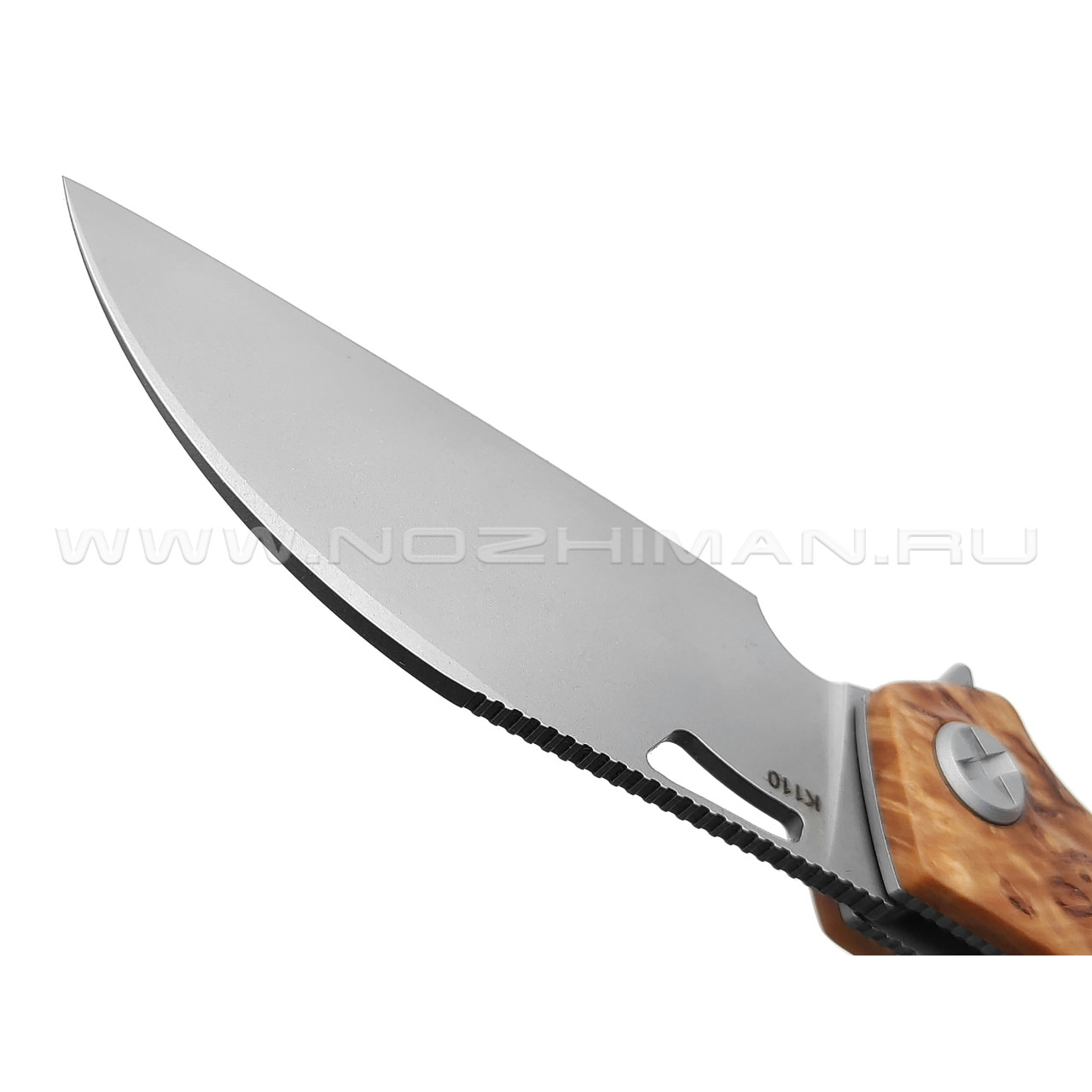 Saro нож Скорпион EVO Wharncliffe сталь K110, рукоять карельская береза