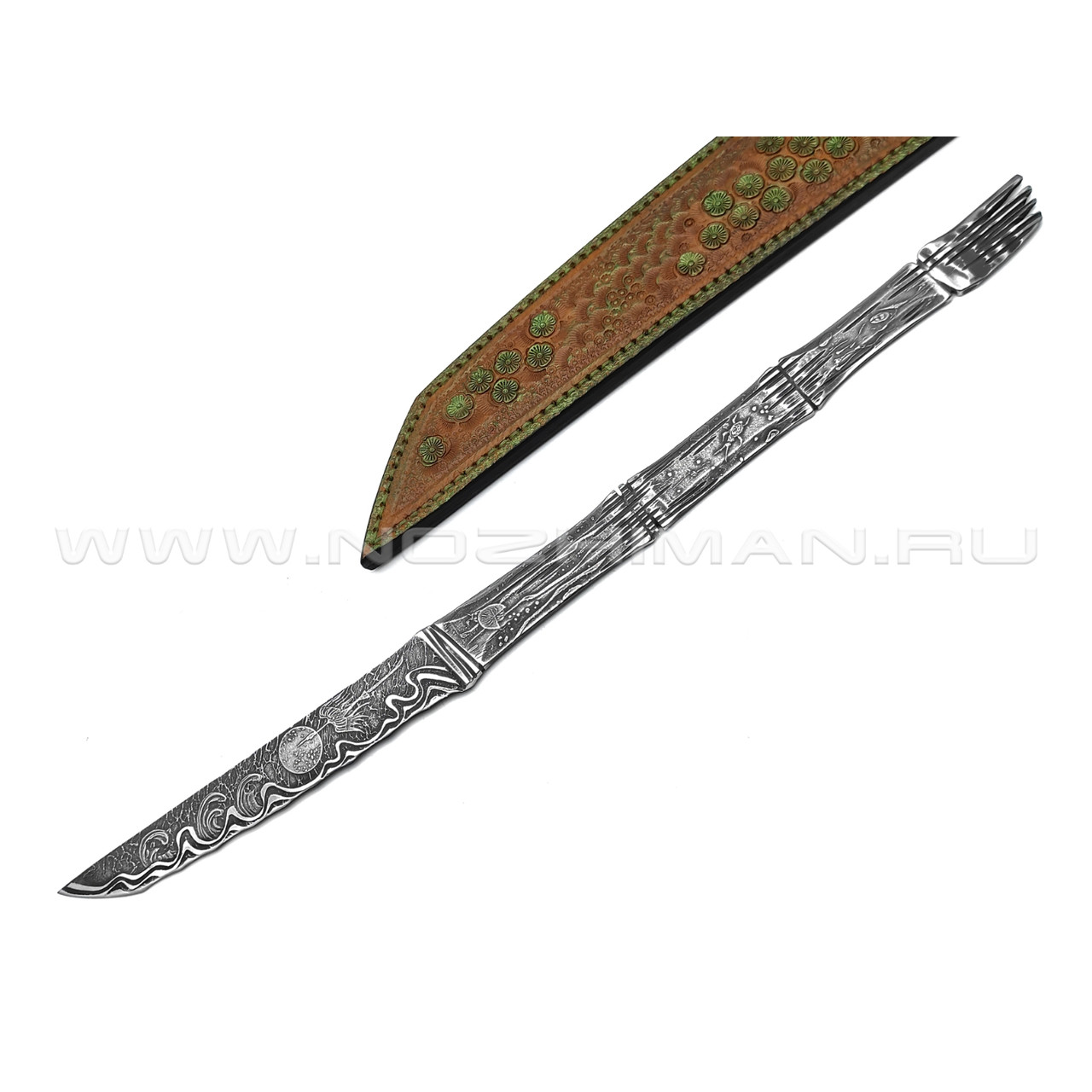 Волчий Век эксклюзивный скелетный нож, сталь PGK WA, рукоять сталь