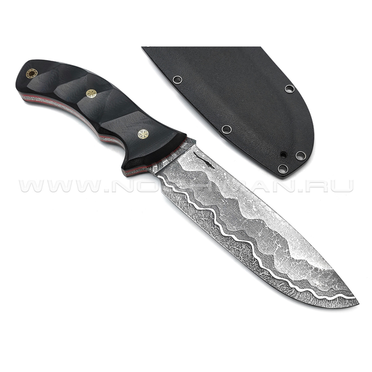 Волчий Век нож Команданте Custom сталь Niolox WA, рукоять G10 black & red