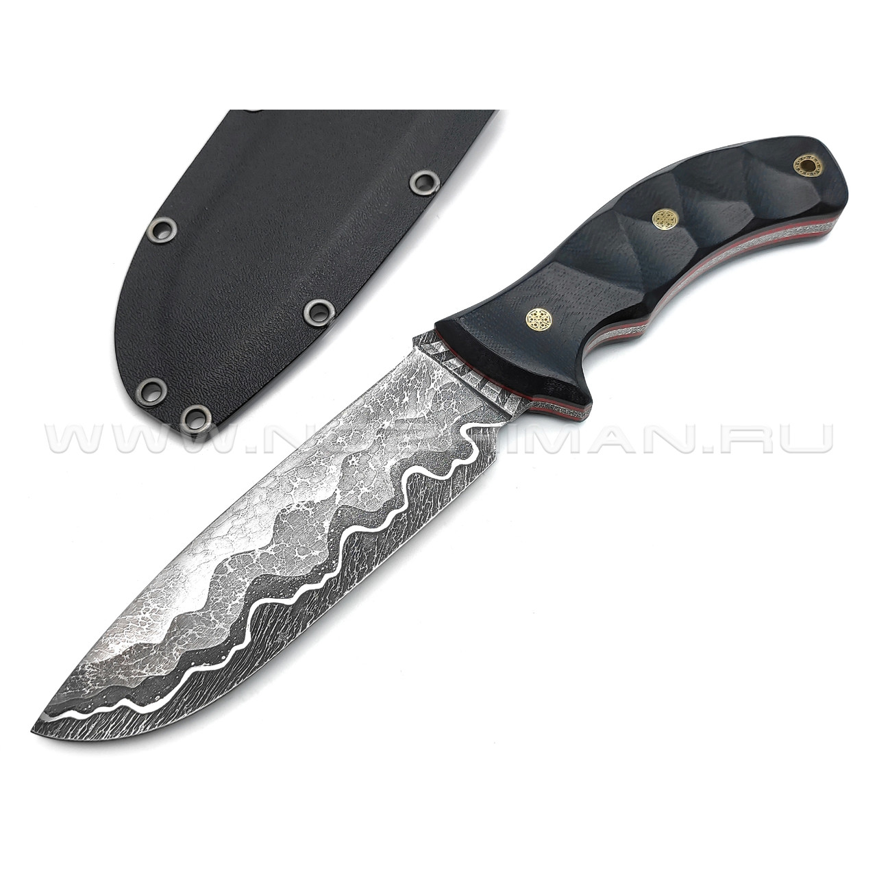 Волчий Век нож Команданте Custom сталь Niolox WA, рукоять G10 black & red