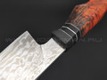 Нож кухонный "НЛВ80" ламинат M390, рукоять карельская береза, бронза (Кузница Васильева)