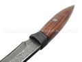 Нож "НЛВ74" ламинат S390, рукоять дерево палисандр, бронза (Кузница Васильева)