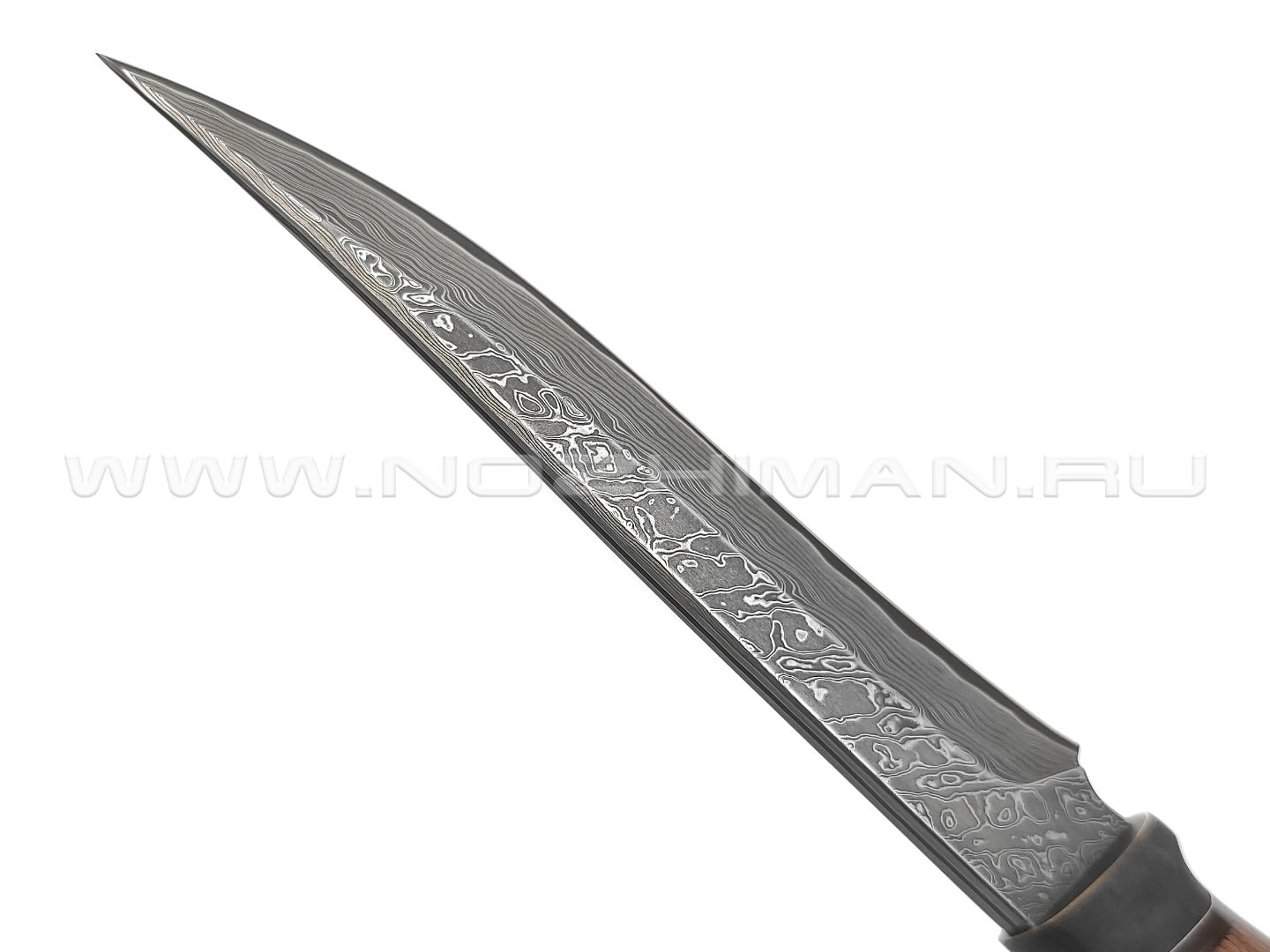 Нож "НЛВ74" ламинат S390, рукоять дерево палисандр, бронза (Кузница Васильева)