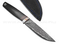 Нож "НЛВ77" ламинат S390, рукоять дерево гренадил, мокумэ-ганэ (Кузница Васильева)
