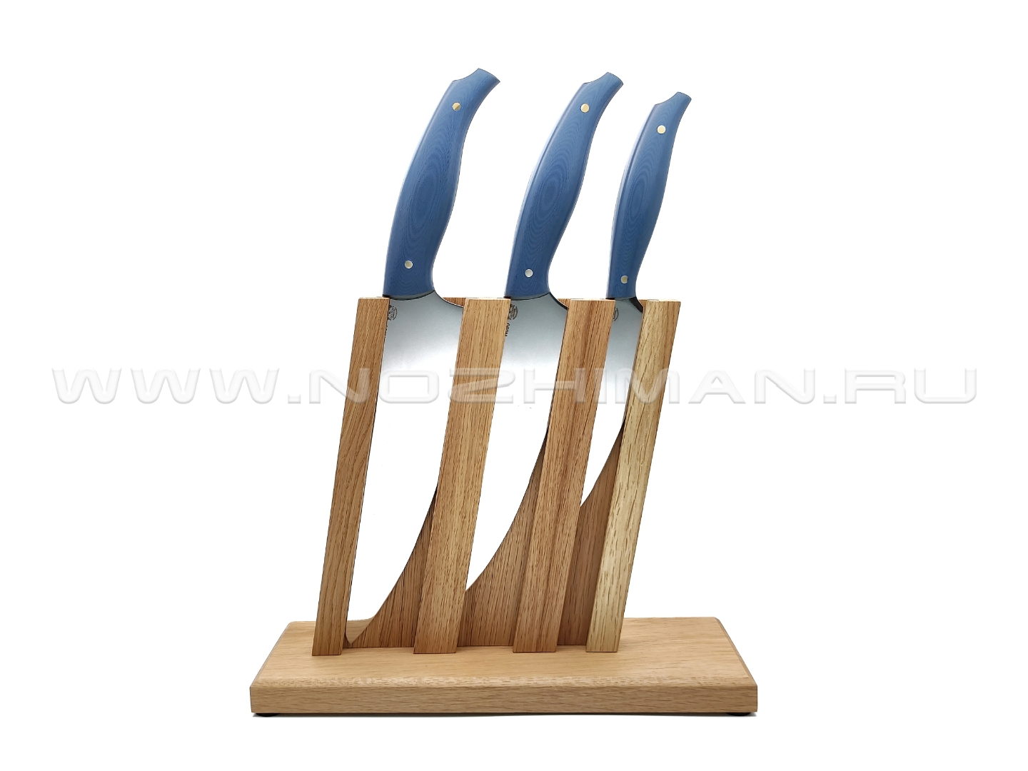 Набор из 3 кухонных ножей, сталь N690, рукоять G10 navy (Товарищество Завьялова)