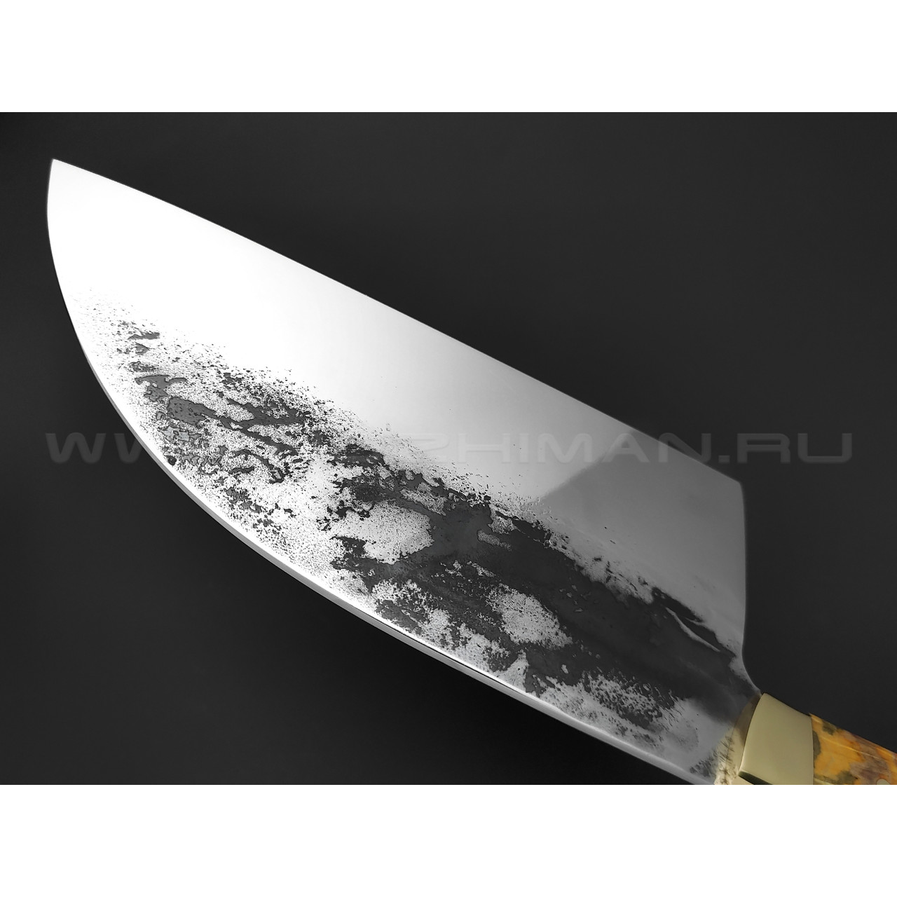 Нож "Сербский Шеф" сталь K340, рукоять дерево кап манго (Товарищество Завьялова)