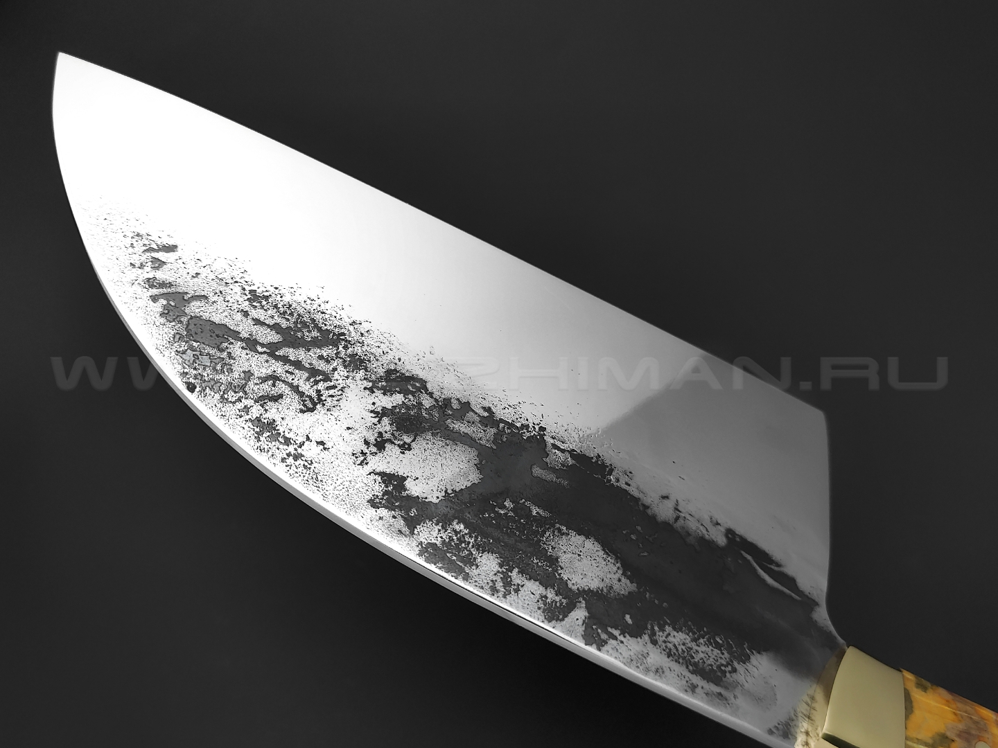 Нож "Сербский Шеф" сталь K340, рукоять дерево кап манго (Товарищество Завьялова)