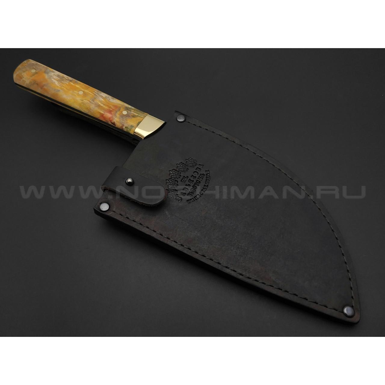 Нож "Сербский Шеф" сталь K340, рукоять дерево кап манго (Товарищество Завьялова)