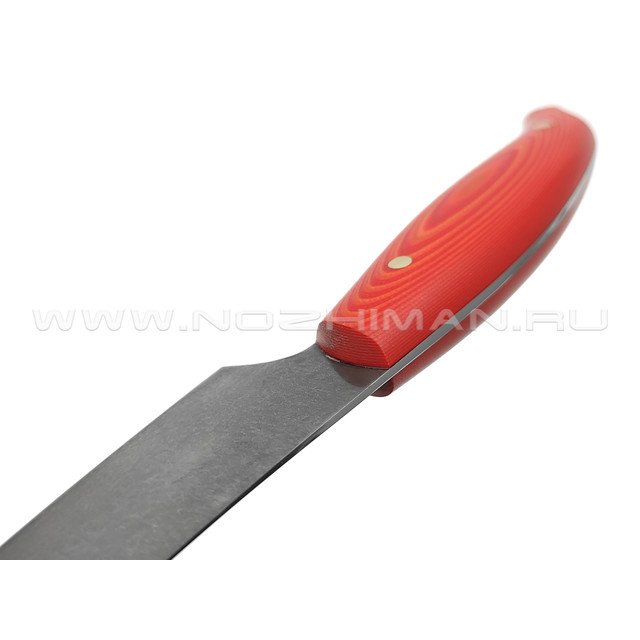 Филейный нож №2, булатная сталь, рукоять G10 red & orange (Товарищество Завьялова)