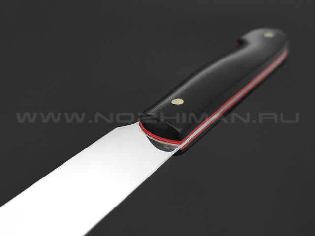 Филейный нож №1, сталь N690, рукоять G10 black, red (Товарищество Завьялова)