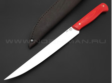Филейный нож №1, сталь N690, рукоять G10 red & orange (Товарищество Завьялова)