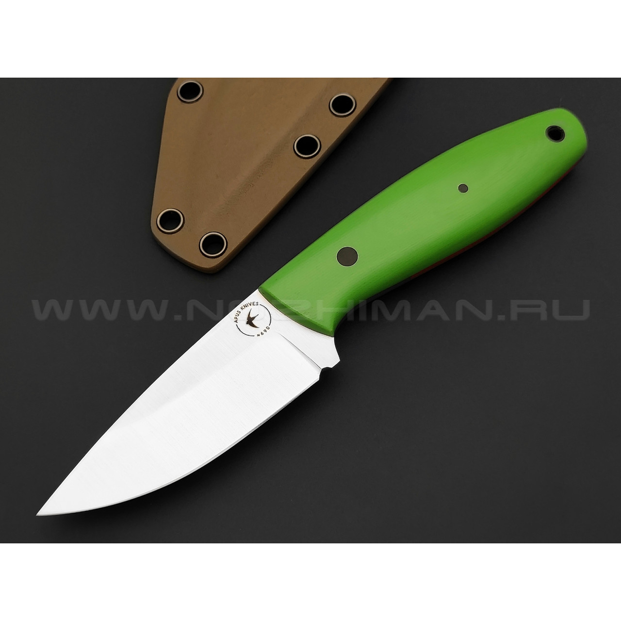 Апус нож Shorty Mod. сталь N690, рукоять G10 green