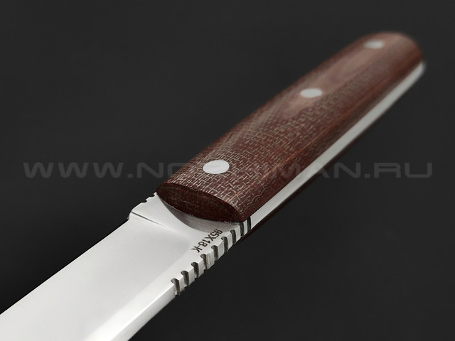 Нож "Дипломат" сталь 95Х18, рукоять коричневая микарта (Титов & Солдатова)
