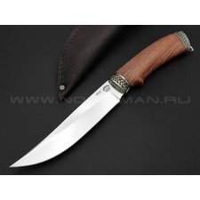 Товарищество Завьялова нож Султан сталь 95Х18, рукоять Дерево бубинга, комплект литья из мельхиора
