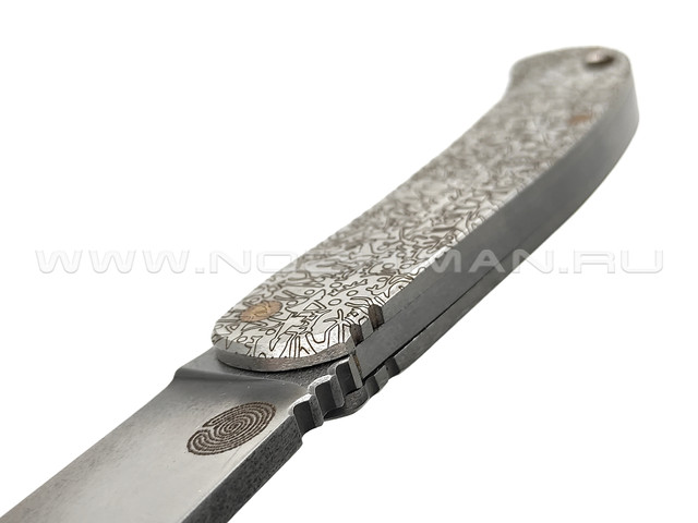 1-й Цех складной нож "Складень - Драккары" сталь K110, рукоять нержавеющая сталь, эмаль