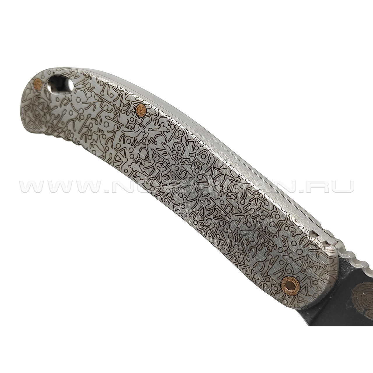 1-й Цех складной нож "Складень - Драккары" сталь K110, рукоять нержавеющая сталь, эмаль