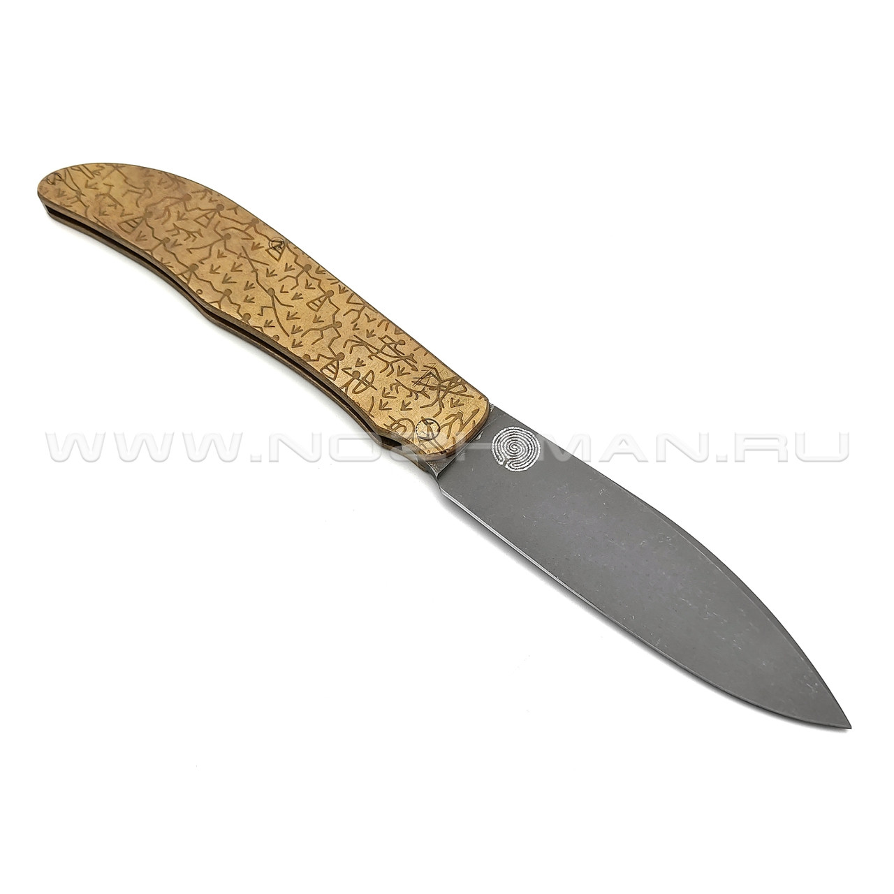 1-й Цех складной нож "Складень - Стимпанк" сталь K110, рукоять латунь