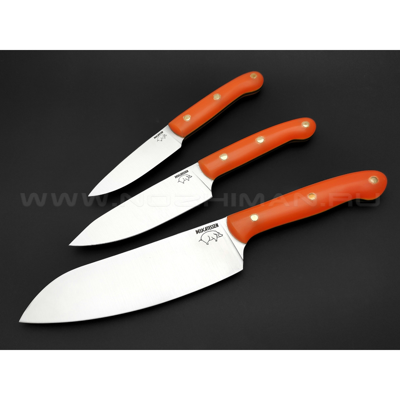 Atroposknife набор кухонных ножей Delicatessen 3.0 сталь X50CrMoV15, рукоять G10 orange