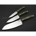 Atroposknife набор кухонных ножей Delicatessen 3.0 сталь X50CrMoV15, рукоять G10 OD green