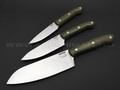 Atroposknife набор кухонных ножей Delicatessen 3.0 сталь X50CrMoV15, рукоять G10 OD green