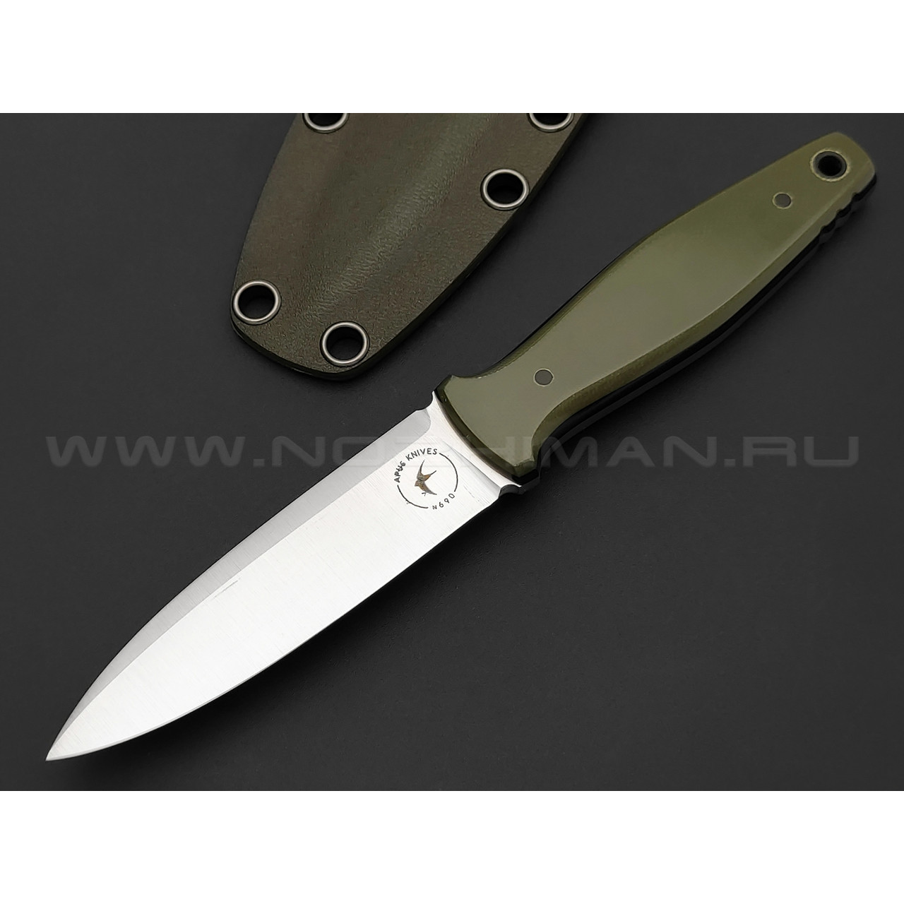 Апус нож Jiger mini сталь N690, рукоять G10 OD green