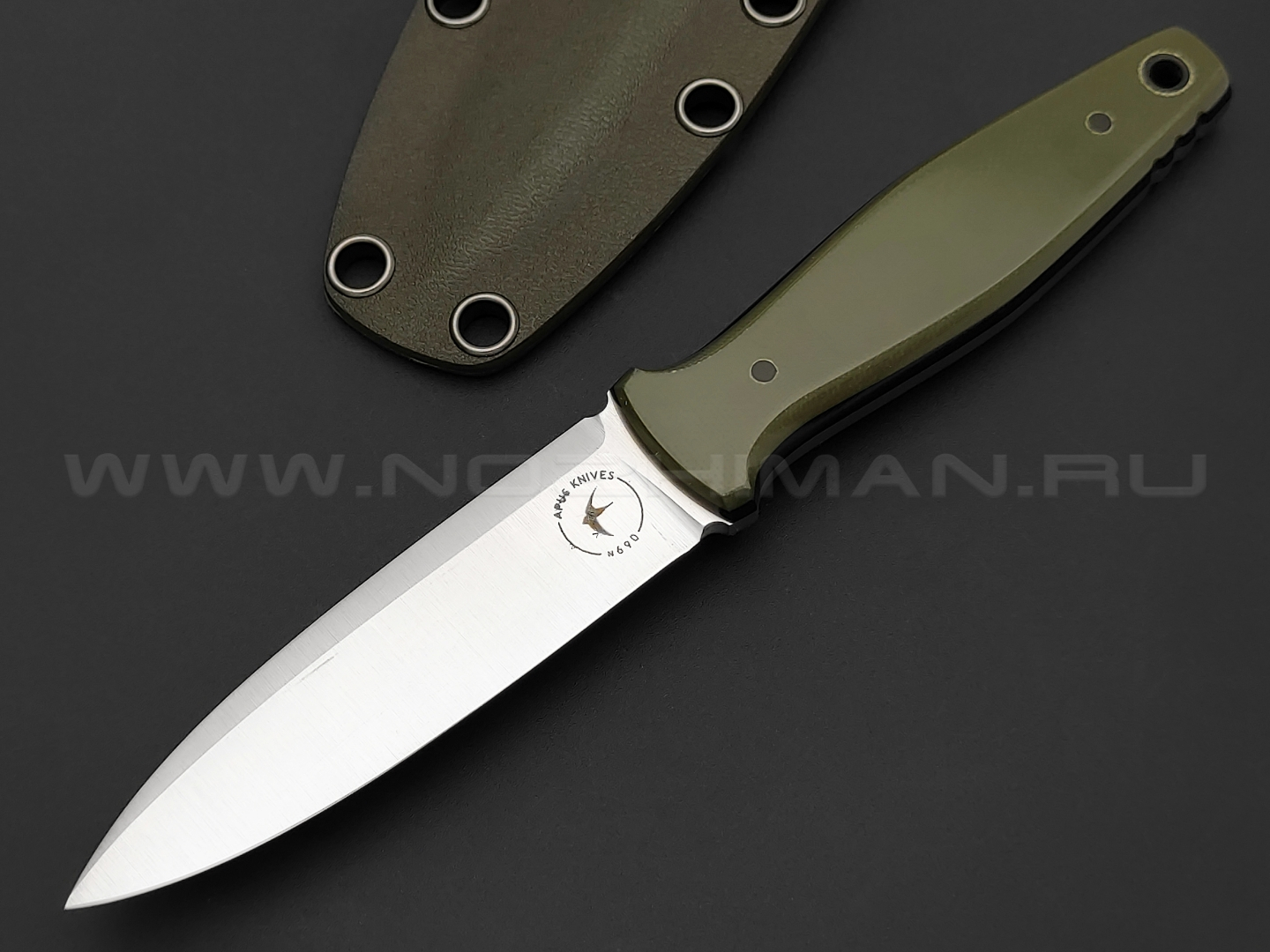 Apus Knives нож Jiger mini сталь N690, рукоять G10 OD green