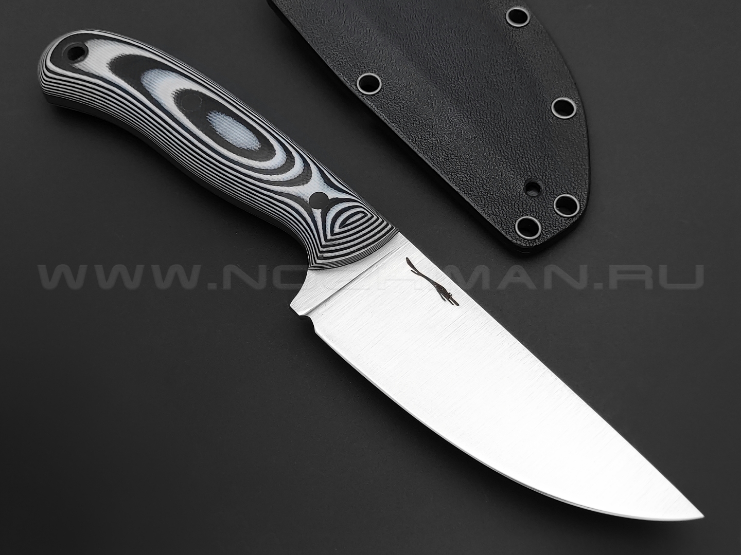 Волчий Век нож Mark-I сталь Niolox WA, рукоять G10 black & white