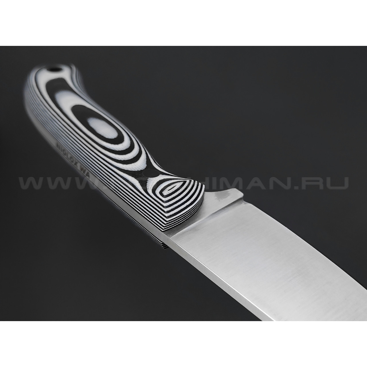 Волчий Век нож Mark-I сталь Niolox WA, рукоять G10 black & white