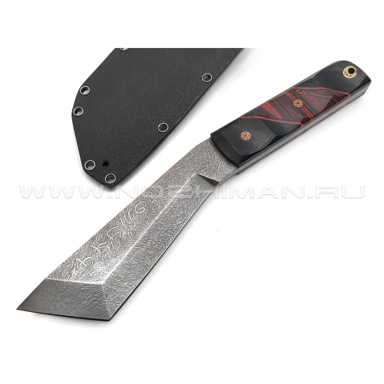 Волчий Век нож НДК 17 сталь PGK WA, рукоять G10 black & chaotic red