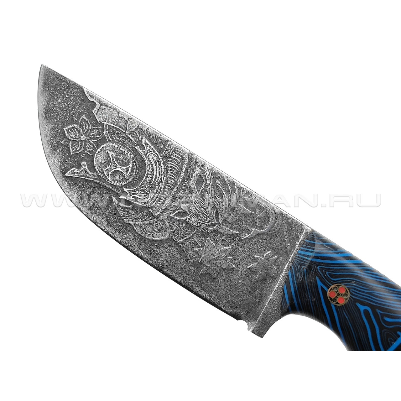 Волчий Век нож Шихан Custom сталь PGK WA, рукоять G10 black & chaotic blue