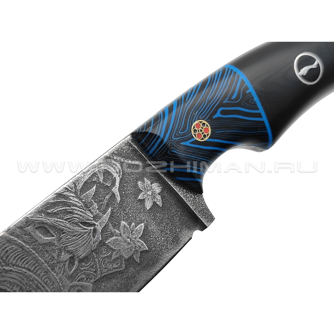 Волчий Век нож Шихан Custom сталь PGK WA, рукоять G10 black & chaotic blue