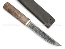 Нож "Якутский" дамасская сталь, рукоять карельская береза тёмная (Тов. Завьялова)