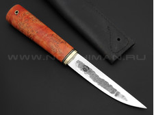 Товарищество Завьялова нож Якут-М сталь K340, рукоять Карельская береза оранжевая, латунь