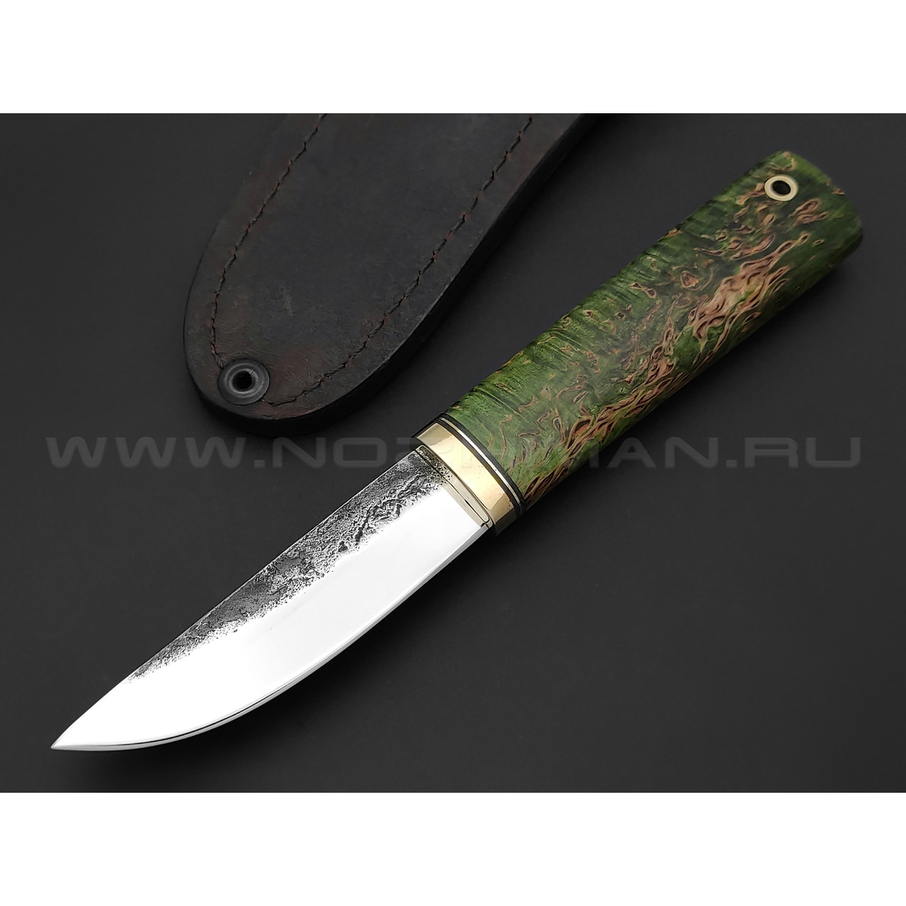 Нож "Якут шейный" сталь K340, рукоять карельская береза (Тов. Завьялова)