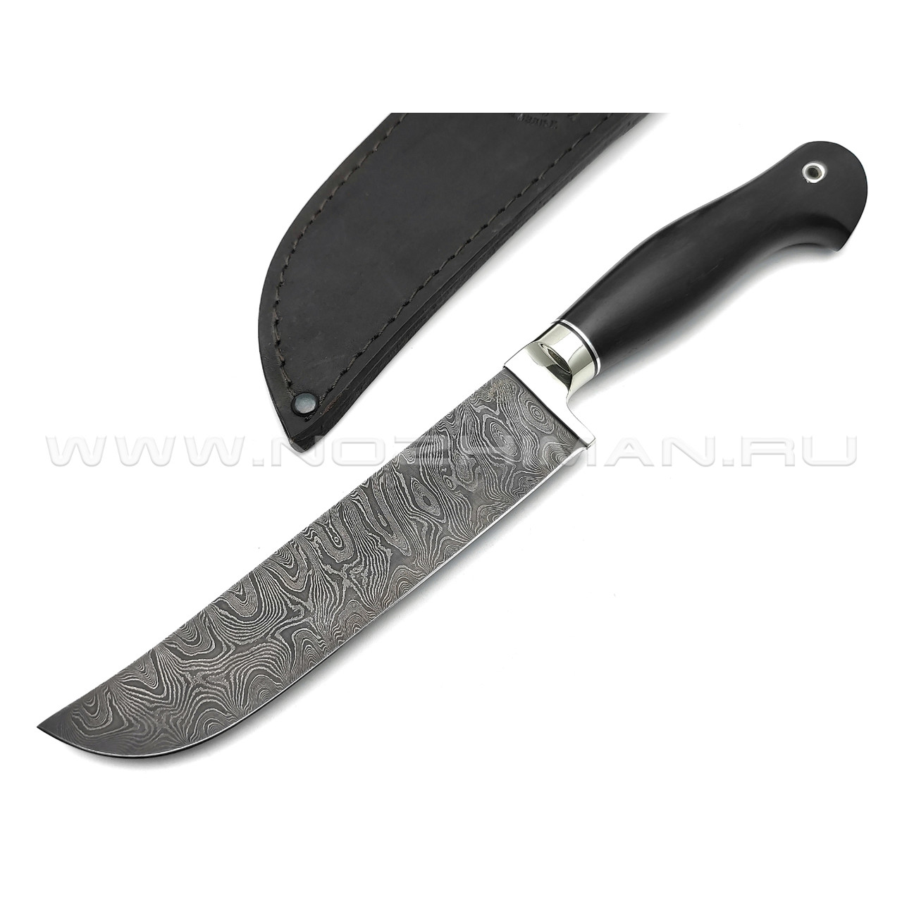 Нож "Пчак-Б" дамасская сталь, рукоять чёрный граб (Тов. Завьялова)