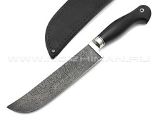 Нож "Пчак-Б" дамасская сталь, рукоять чёрный граб (Тов. Завьялова)