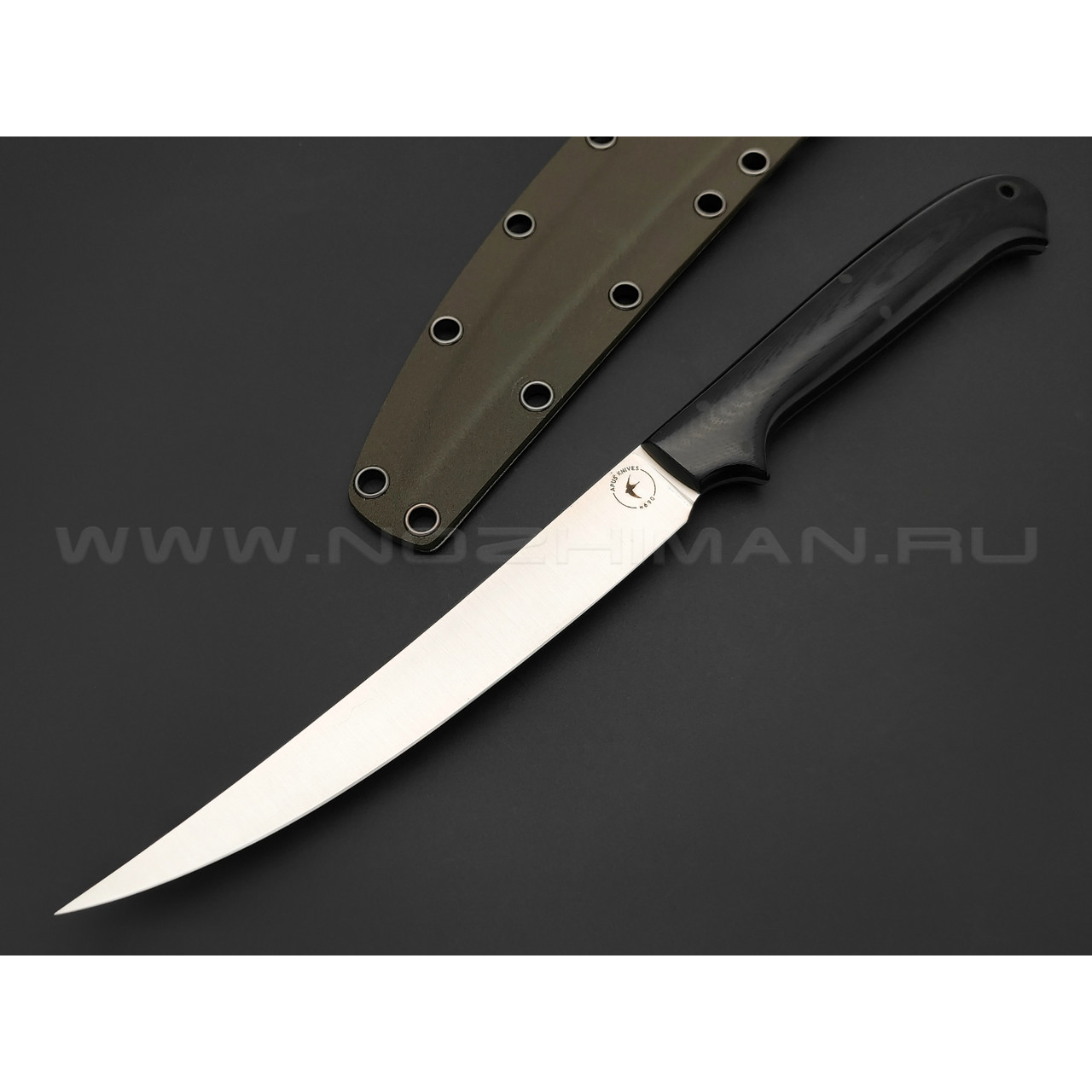 Апус филейный нож, сталь N690, рукоять G10 black