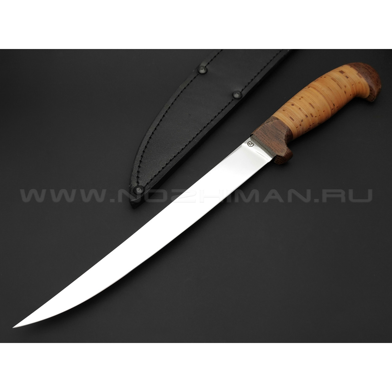 Филейный нож "Смак-1" сталь 95Х18, рукоять наборная береста (Титов & Солдатова)