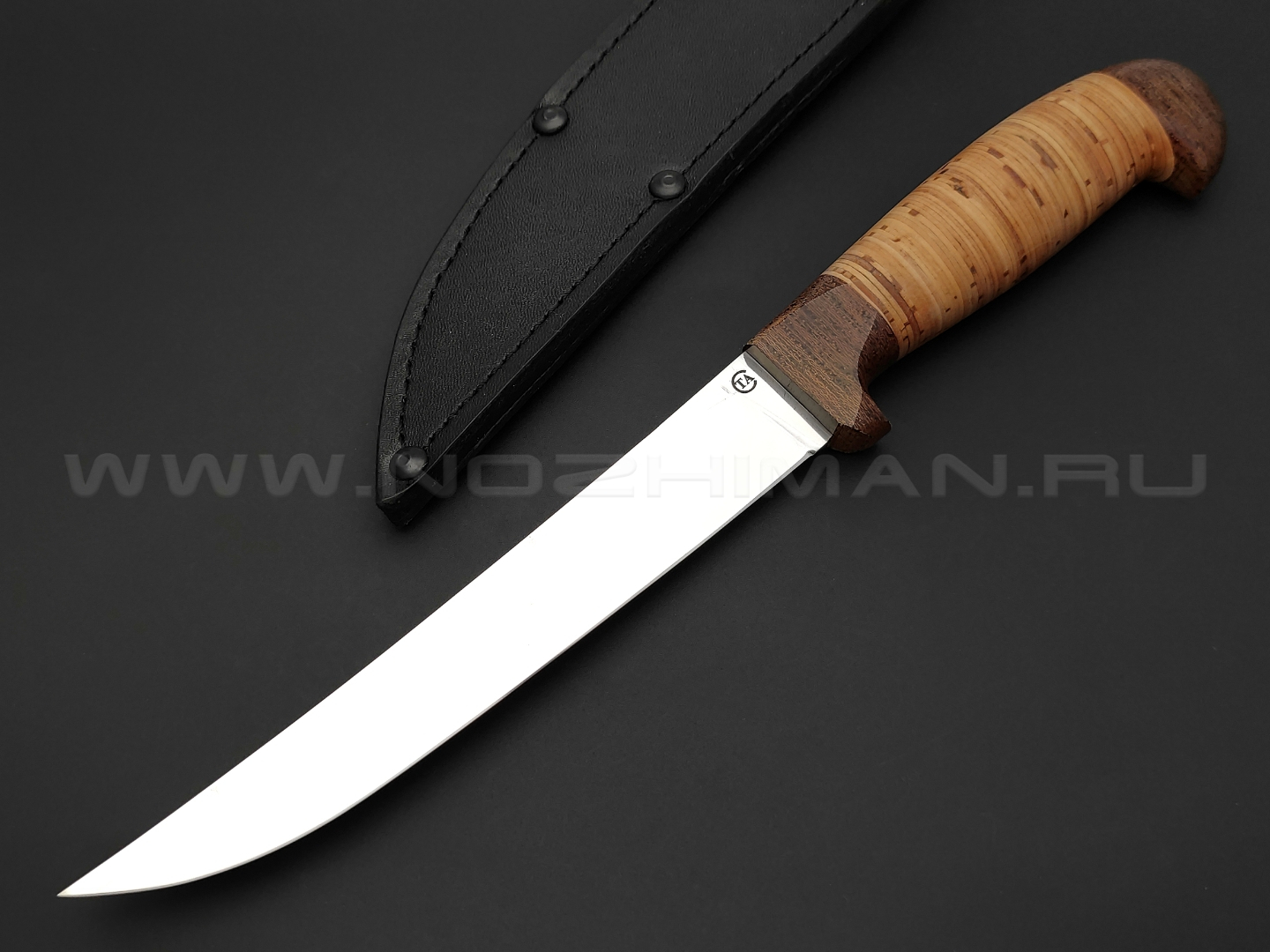 Филейный нож "Смак-2" сталь 95Х18, рукоять наборная береста (Титов & Солдатова)