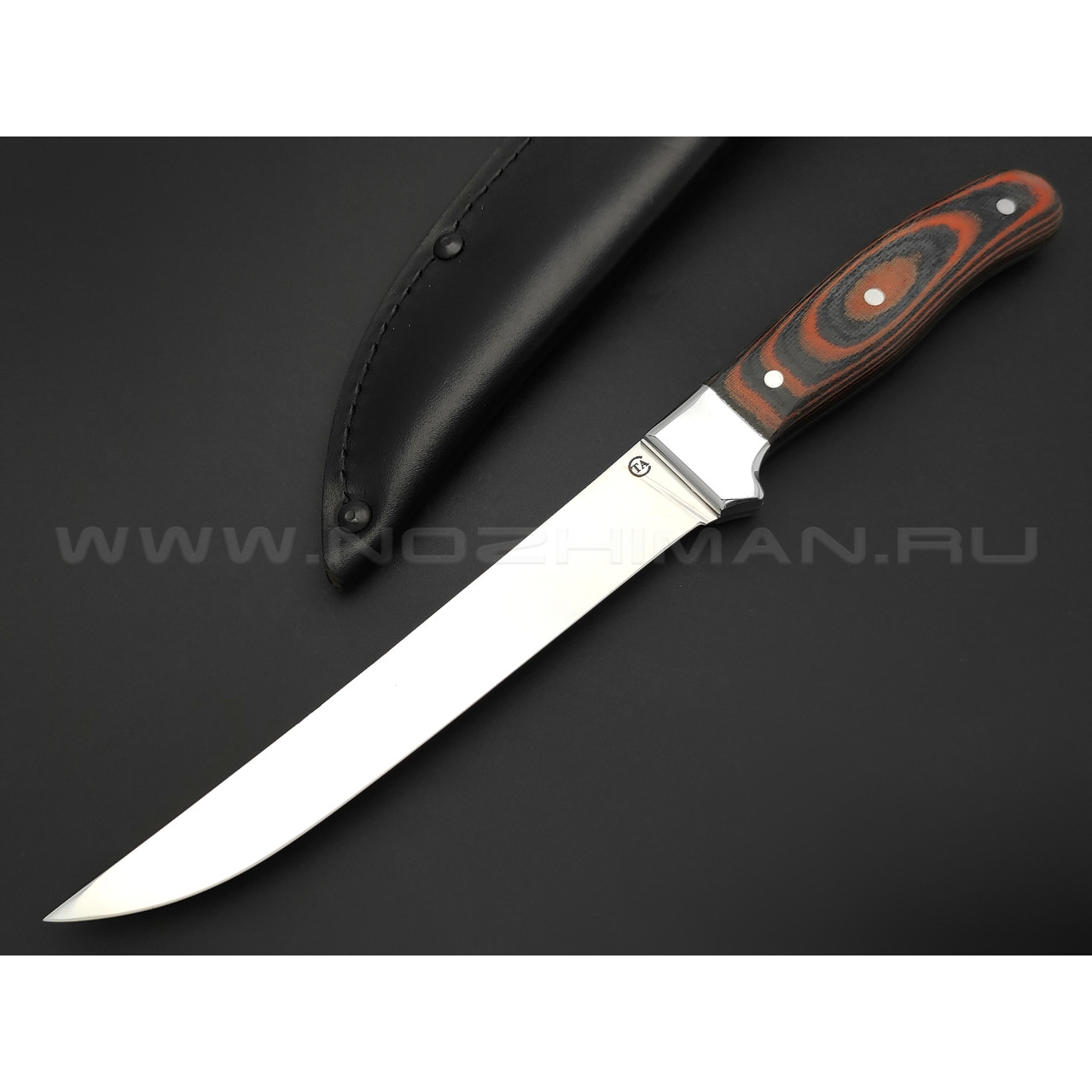 Филейный нож "Смак-2" сталь 95Х18, рукоять микарта black & orange (Титов & Солдатова)