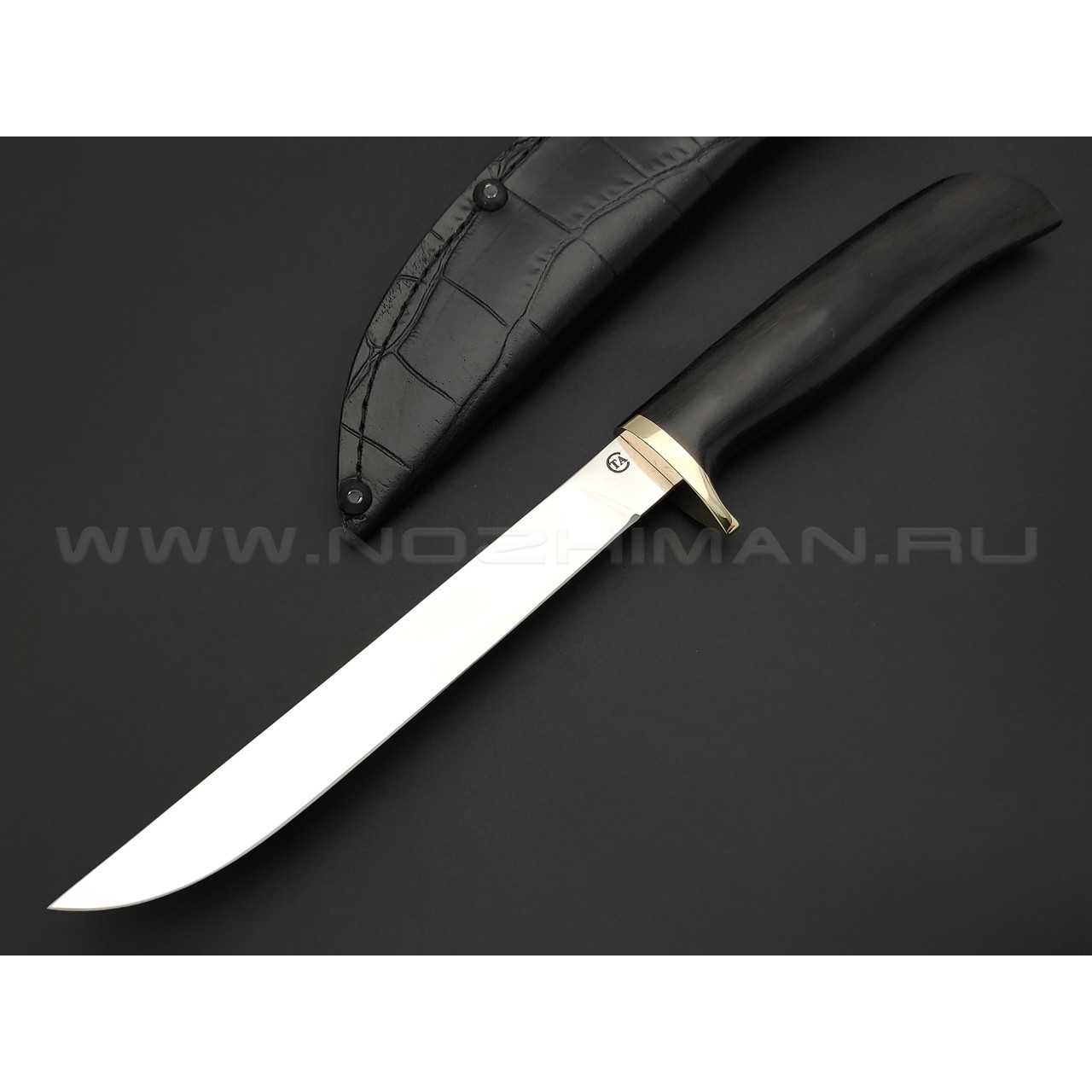 Филейный нож "Смак-2" сталь 95Х18, рукоять дерево граб, латунь (Титов & Солдатова)