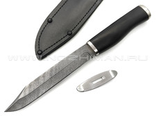 Нож разведчика НР-40 разборный, дамасская сталь, рукоять дерево граб, мельхиор (Титов & Солдатова)